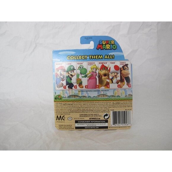 2017 New Sealed Super Mario Mario Hot Wheels Character Cars (1/7) - Picture 3 of 6